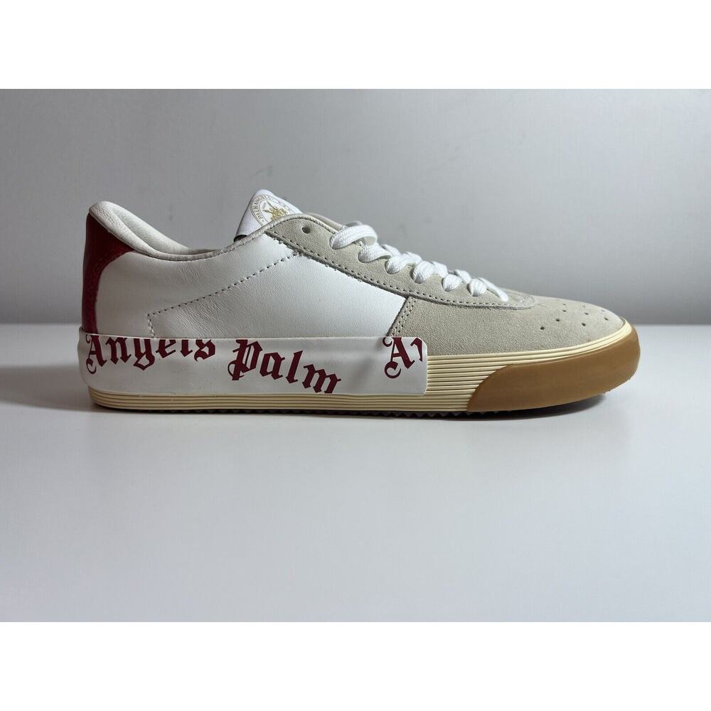 NEW Palm Angels Vulcanized Low Top Leather Sneakers size 40 Unisex White $490.00